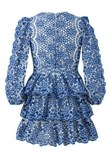 Skyla Sleeve Embroidered Mini Dress