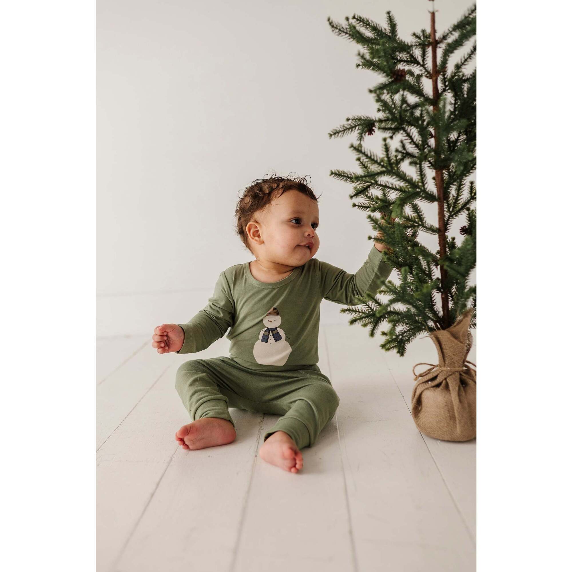 Baby Long Sleeve Bodysuit Smiley Check in Portabella