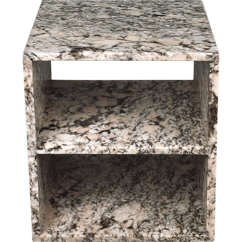 Sloane 20" Modern Natural Marble Handmade Rectangular 2-Shelf End Table