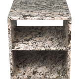 Sloane 20" Modern Natural Marble Handmade Rectangular 2-Shelf End Table