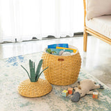Handcrafted - Pineapple Storage Basket Natural (Medium) - Rattan Wicker