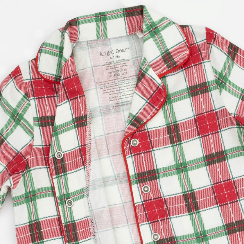 Holiday Plaid - Kids Long Sleeve Coat Style with Pant