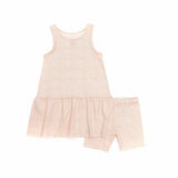 Sleeveless Drop Waist Dress With Matching Shorts