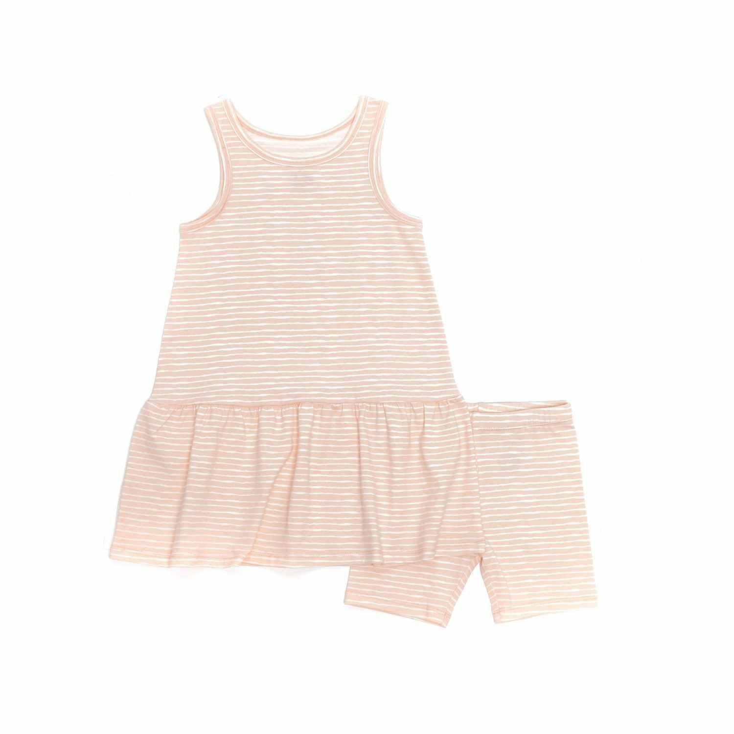 Sleeveless Drop Waist Dress With Matching Shorts