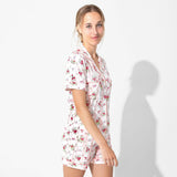 Floral Stripes Bamboo Women's Pajama Short Set