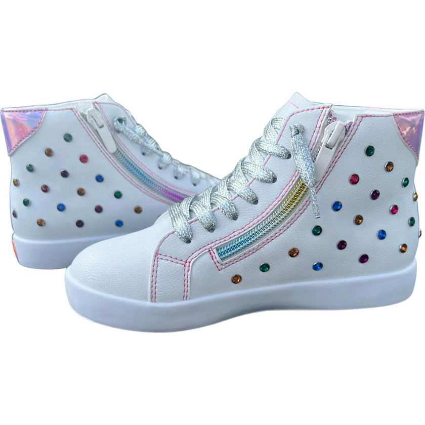 Bowie Gems Hightop Sneaker, White
