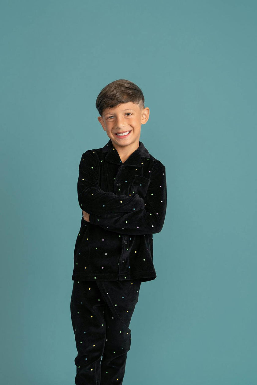 Dot Print Grandpa Style 2Pc Set