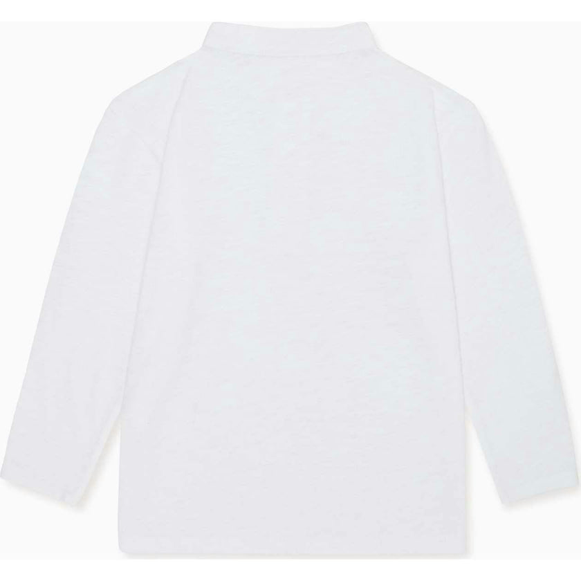 White Marco Boy Long Sleeve Polo Shirt