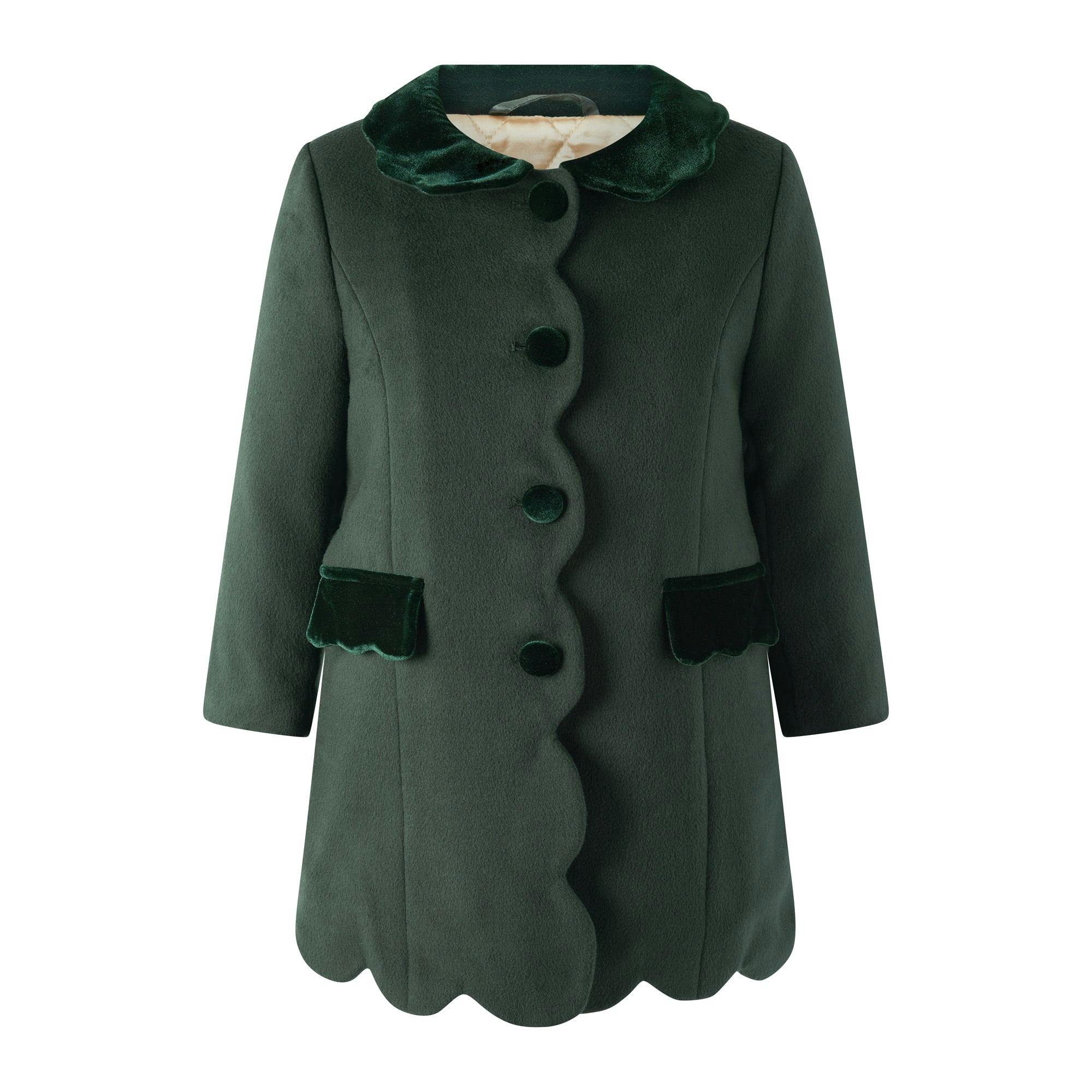 Green Scalloped Dress Coat