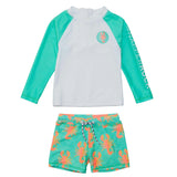 UPF50+ Contrast Long Sleeve Rashguard & Short Set