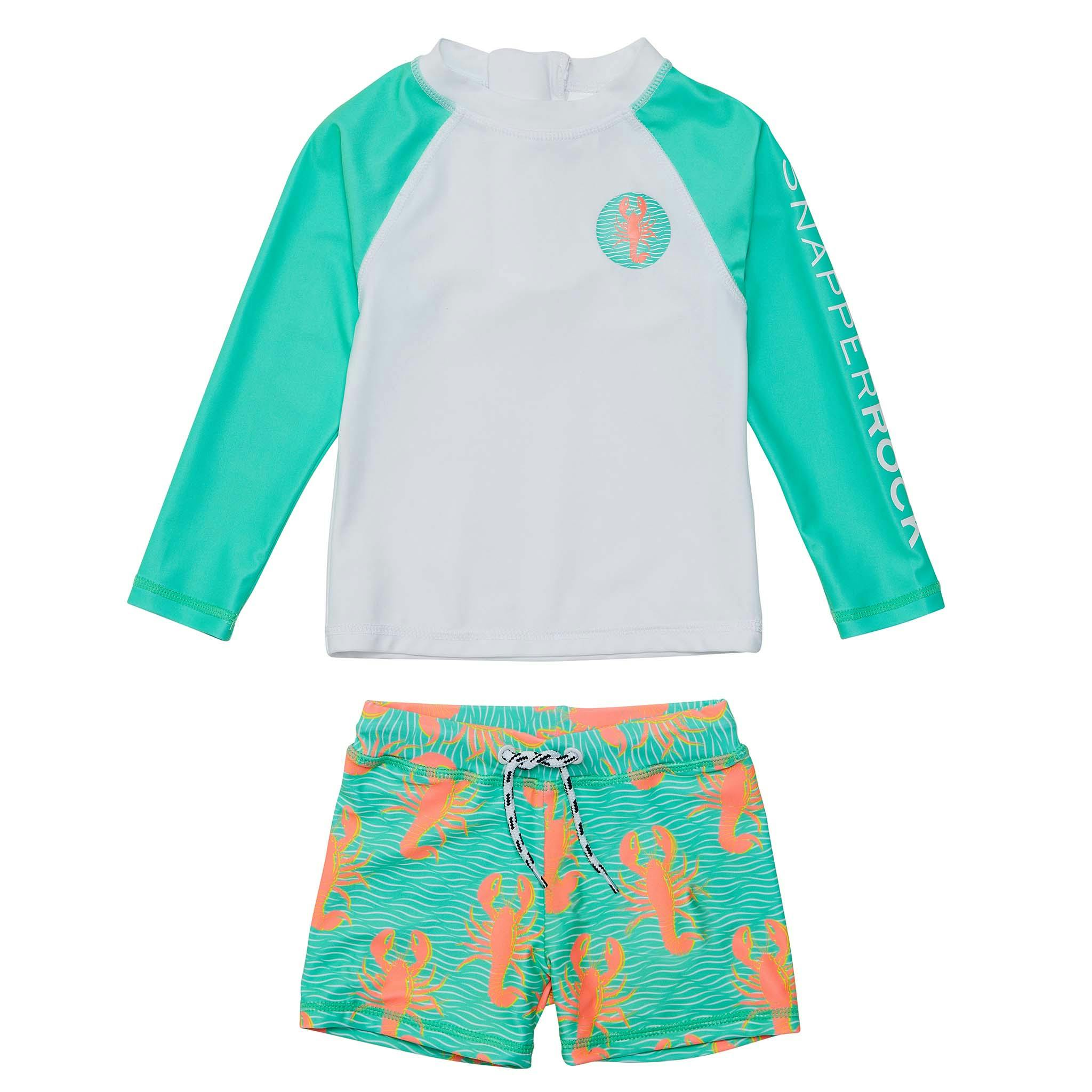UPF50+ Contrast Long Sleeve Rashguard & Short Set