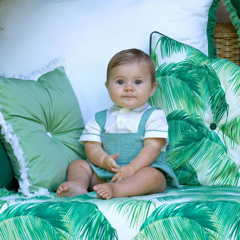 Green Chambray Bubble and Shirt Set