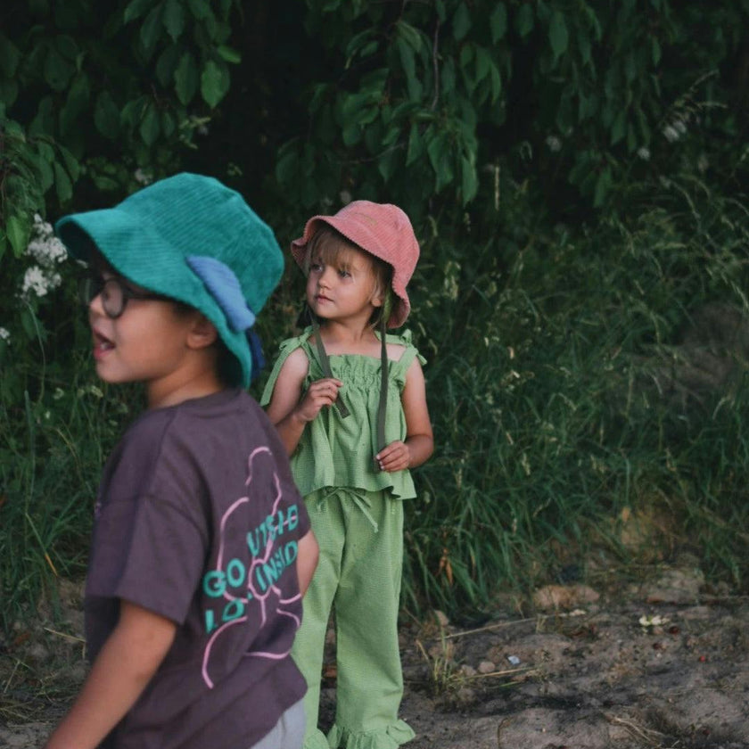 children's vichy frilled top - matcha green