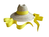 Petunia Girl's Sun Hat - Yellow Grosgrain Long Ribbon