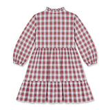 Plaid Shirt Dress with Ruffles