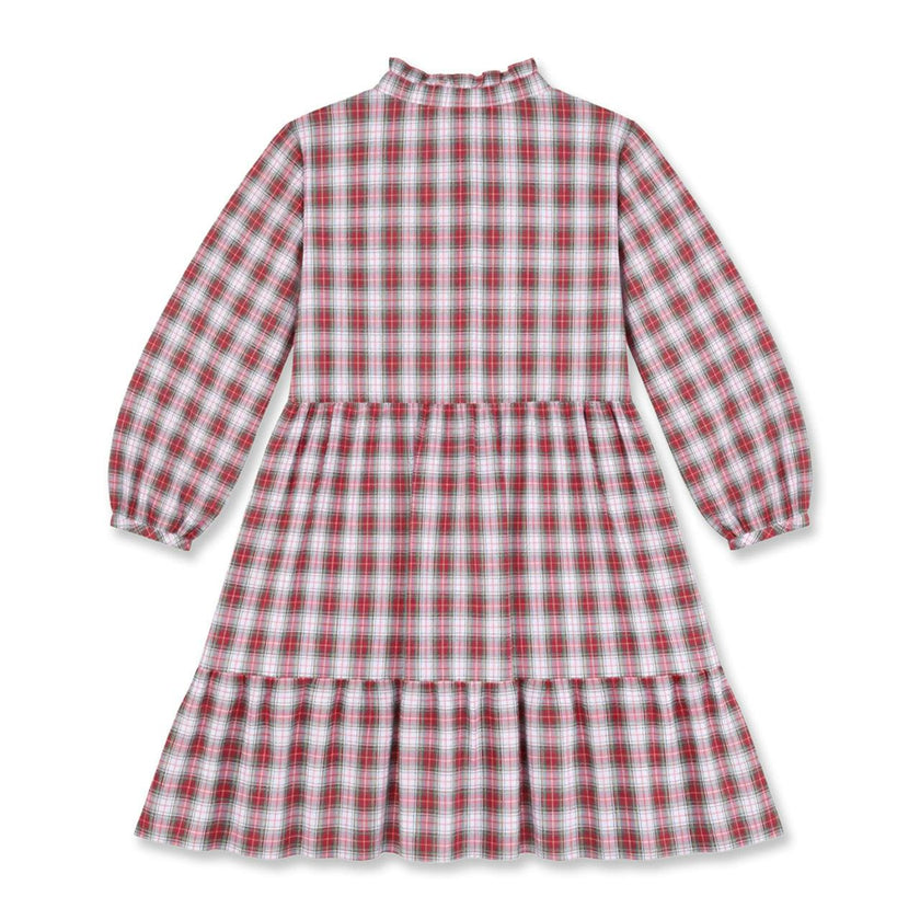 Plaid Shirt Dress with Ruffles