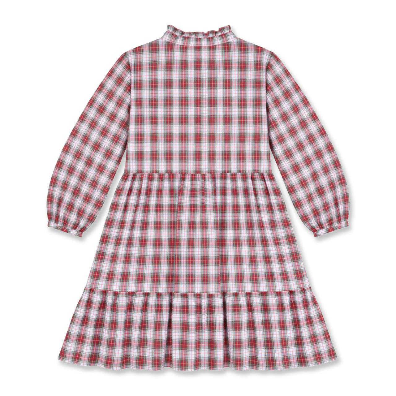 Plaid Shirt Dress with Ruffles