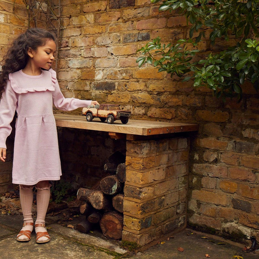 Ruffled Bib Dress| cashmere/ merino