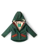 Olive Recycled Waterproof 3 in 1 Coat, Green