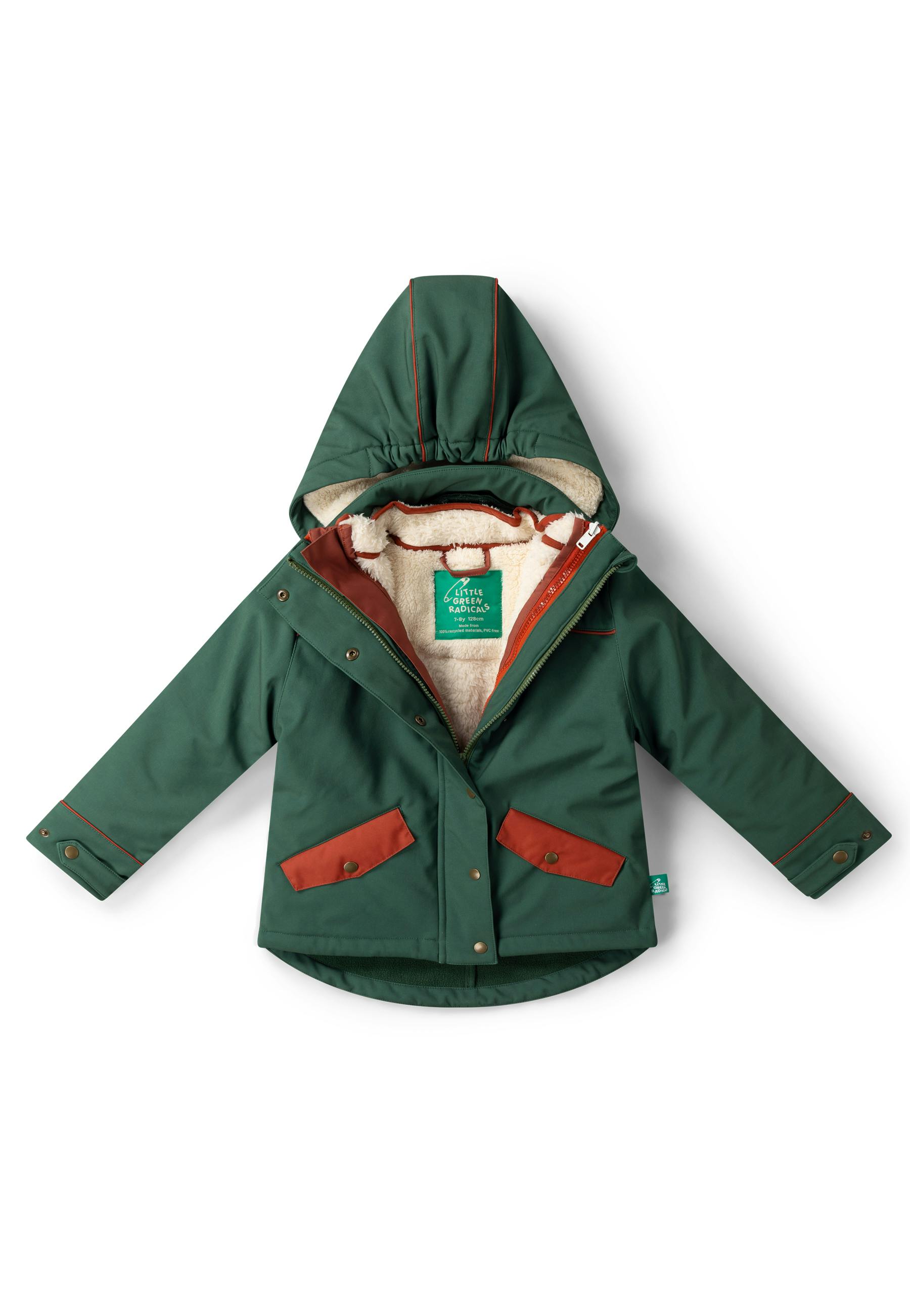 Olive Recycled Waterproof 3 in 1 Coat, Green