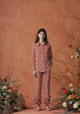 Talitha Pants Silk Red Mushroom