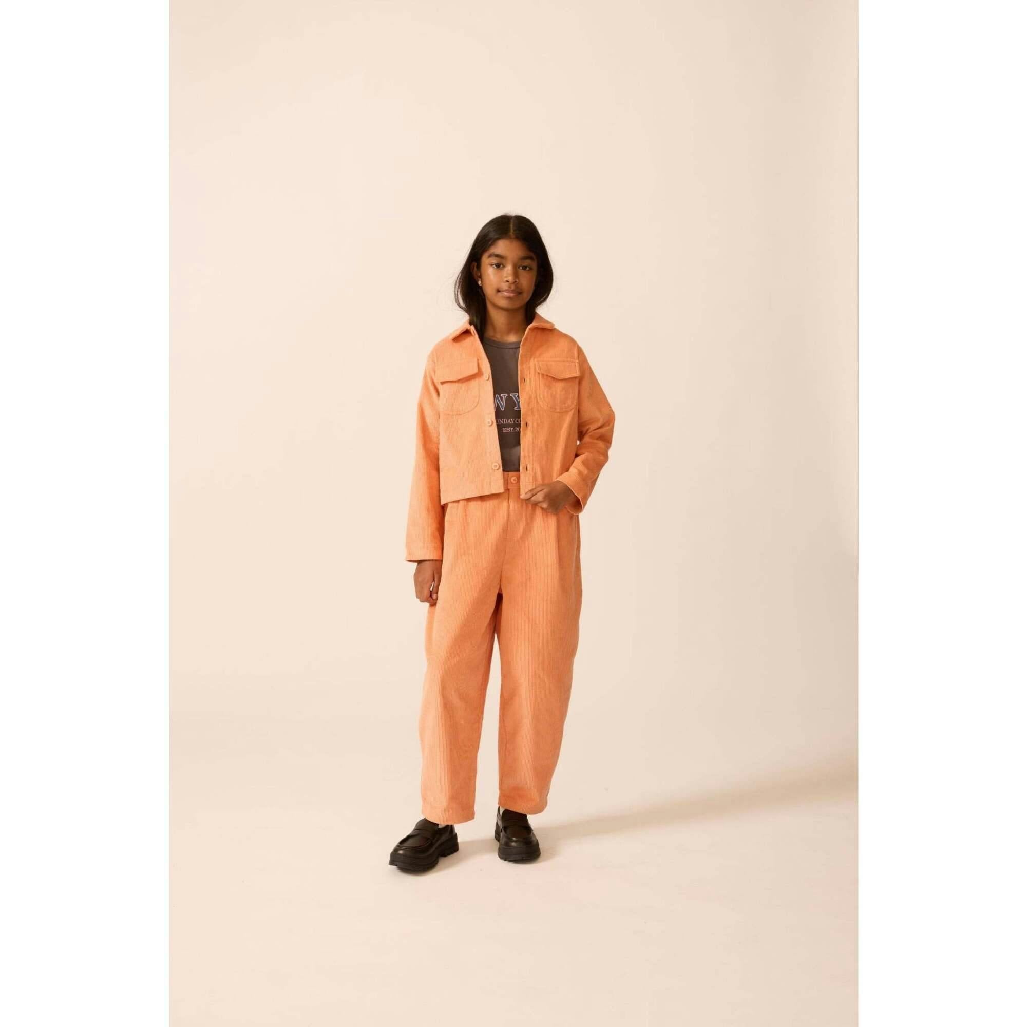Corduroy Cropped Shacket in Sunset Serenade