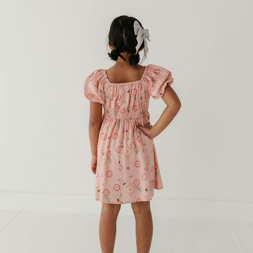 Peasant Bubble Sleeve Dress