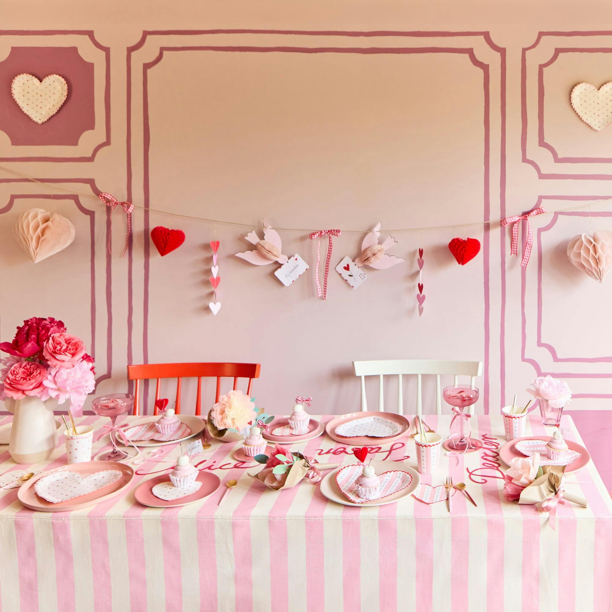 Vintage Rose Heart Napkins