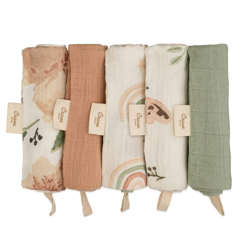Parker Pink Floral Cotton Washcloth (Set of 5)