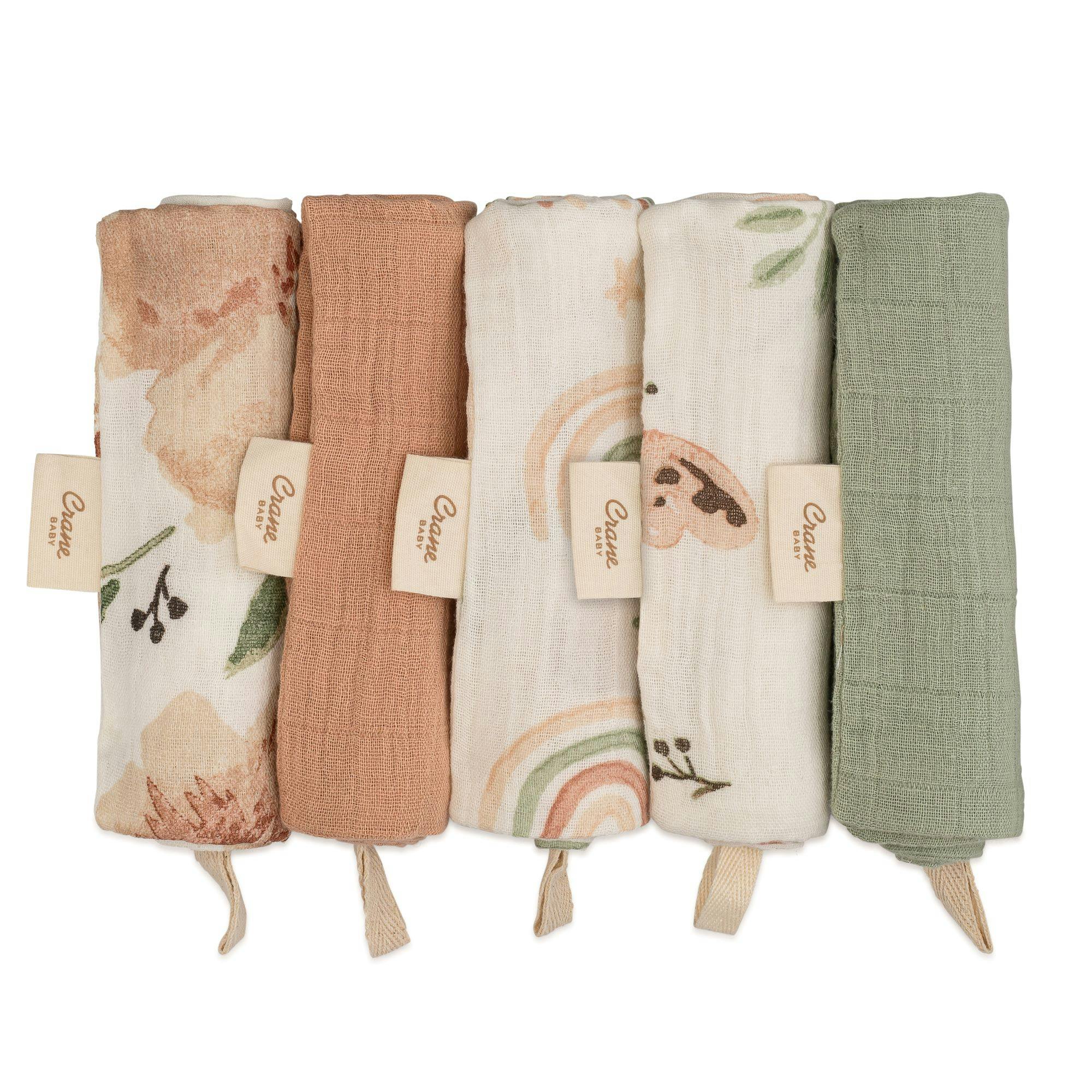 Parker Pink Floral Cotton Washcloth (Set of 5)