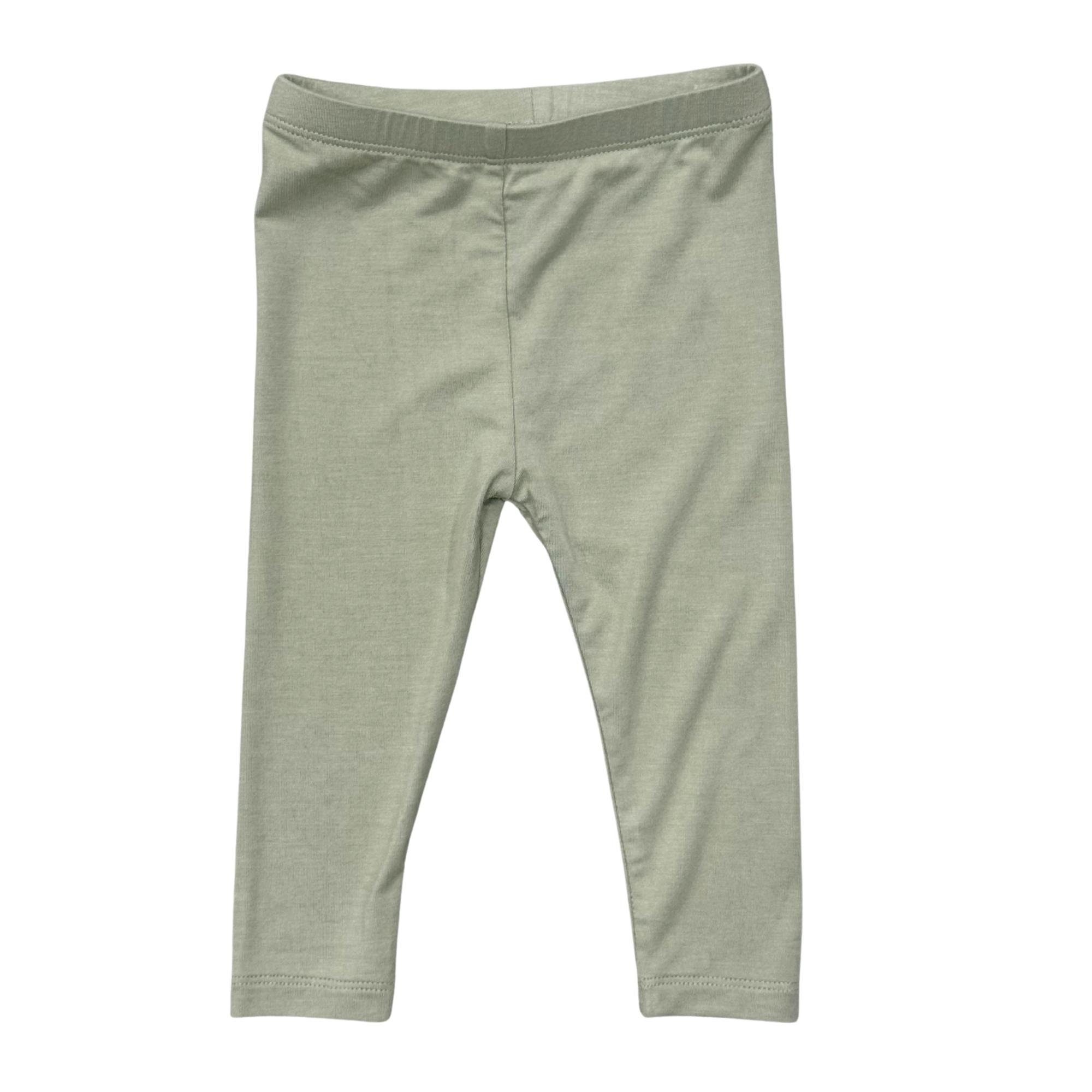 Girls Basic Leggings in Sage
