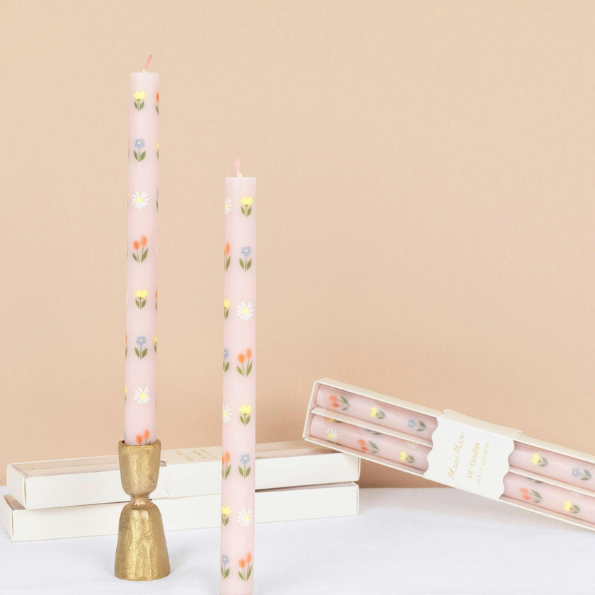 Floral Pattern Table Candles