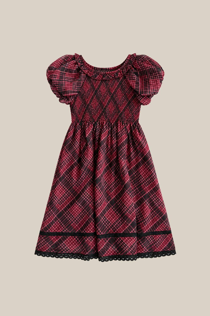 Mini Annalise Dress in Garnet Tinsel Plaid
