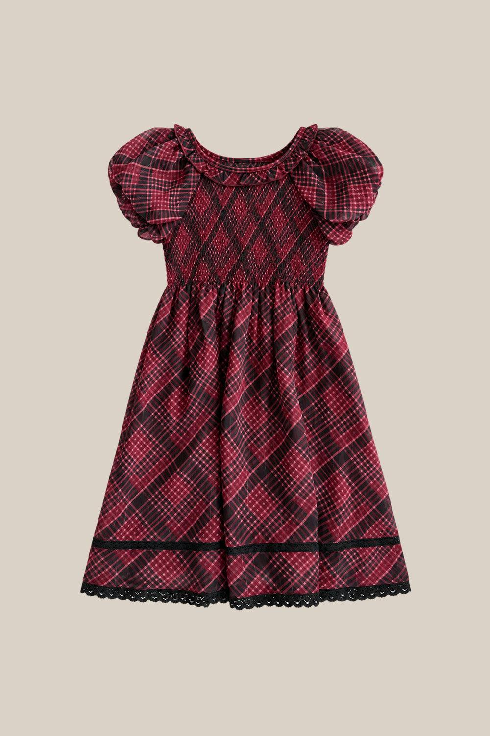 Mini Annalise Dress in Garnet Tinsel Plaid
