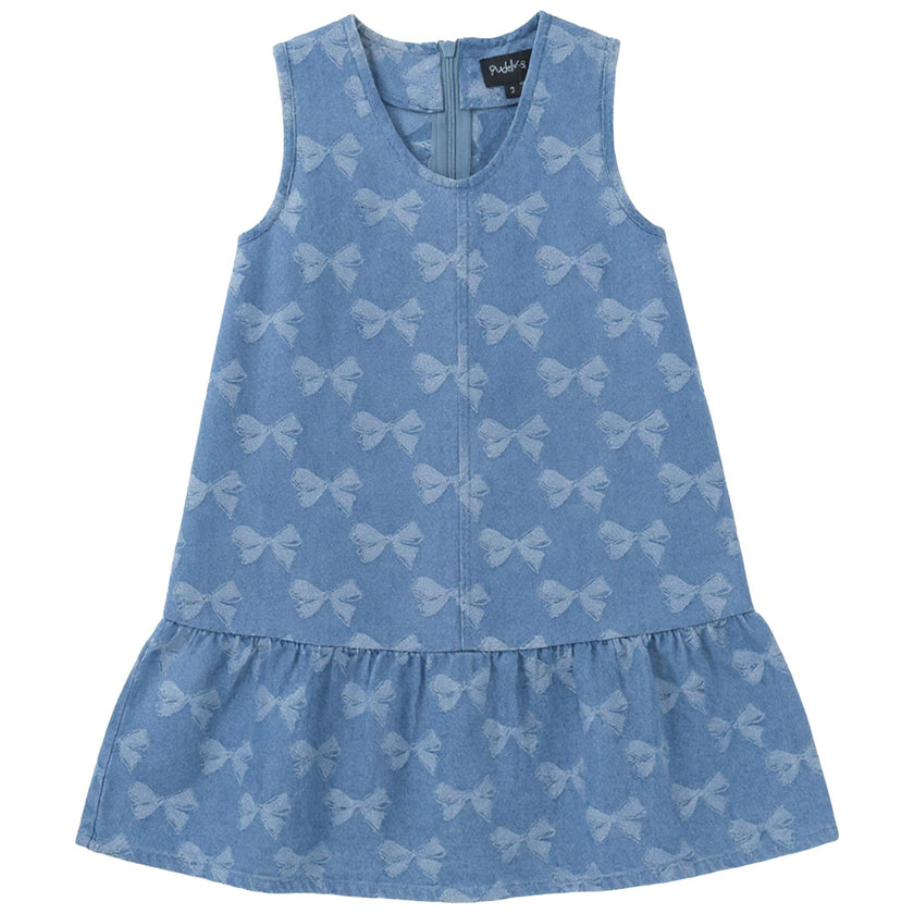 Bow Printed Denim Jumper