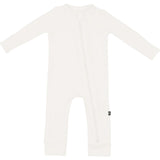 Ribbed Zipper Romper, Cloud