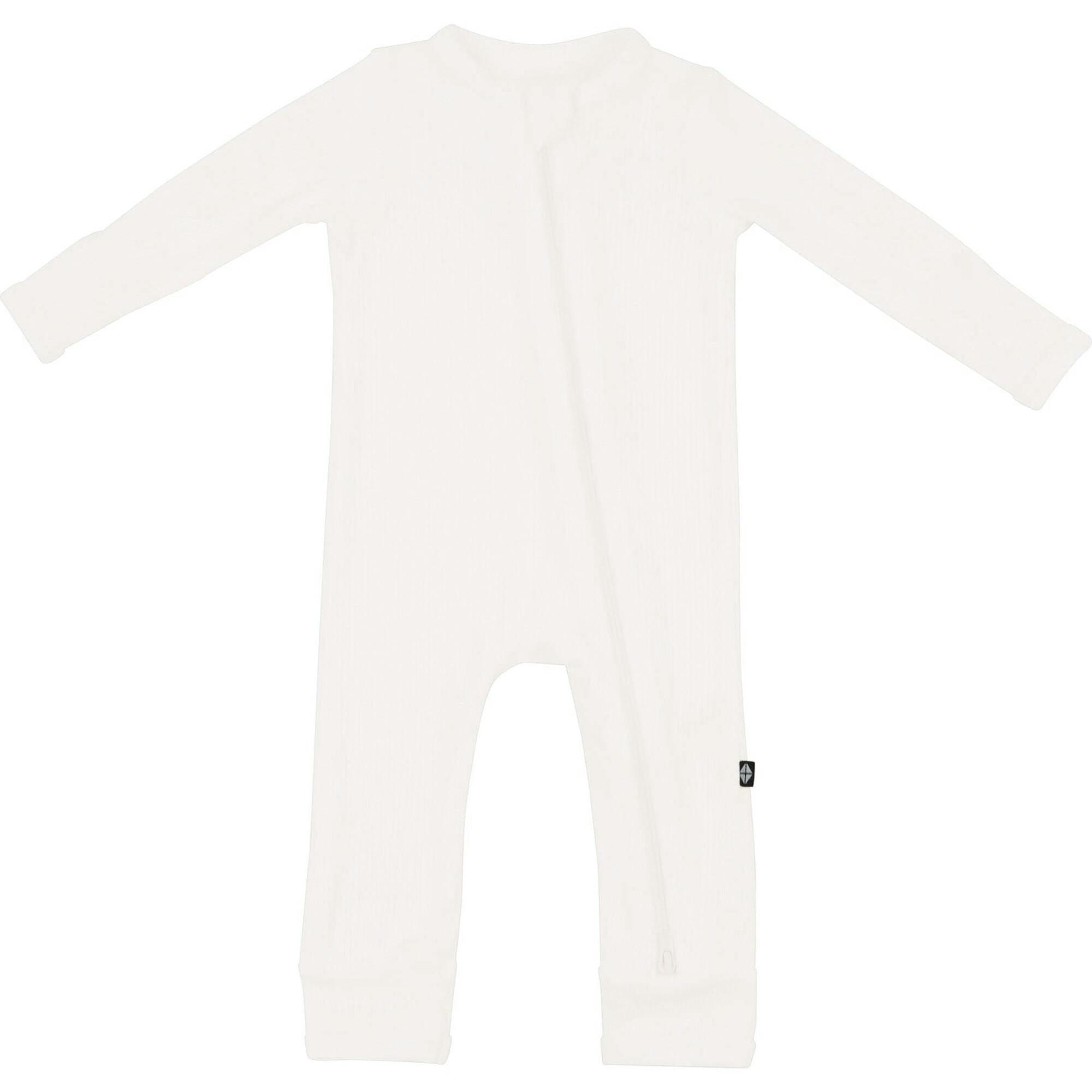 Ribbed Zipper Romper, Cloud