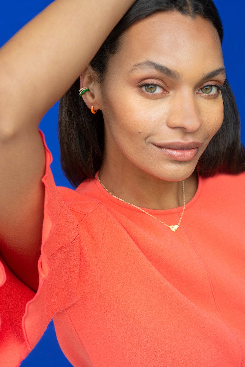 Enamel Huggie Hoop Earrings