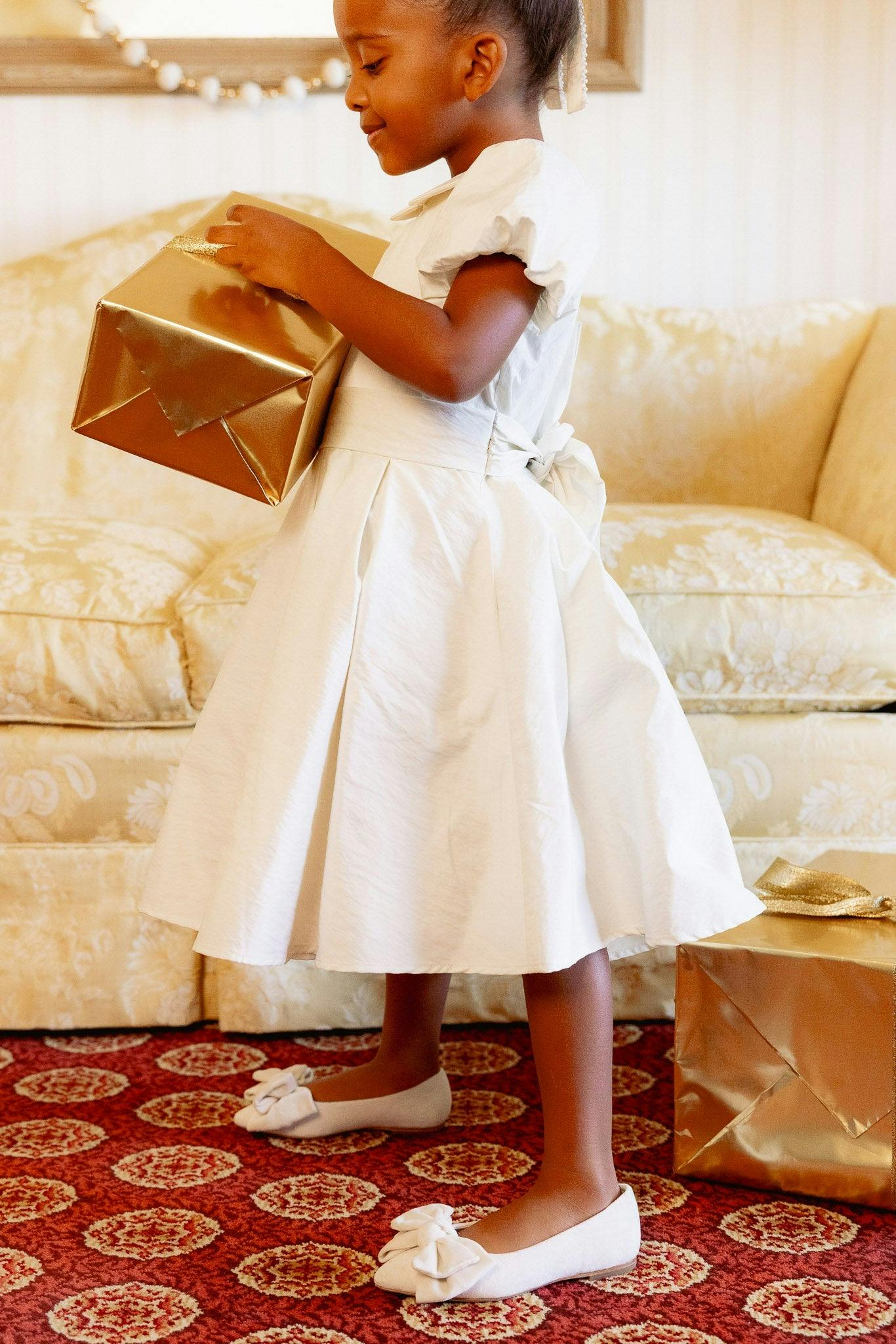 Mini Wrenley Dress in Cream Taffeta