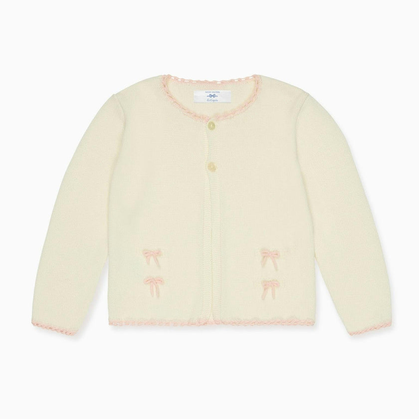 Nicky Hilton x La Coqueta Ivory Farrah Cotton Girl Cardigan