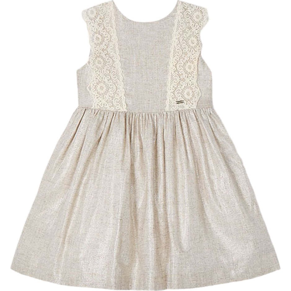 Linen Ornamental Sleeveless Dress