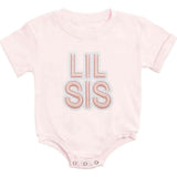 Lil Sis Embroidered Patch Short Sleeve Romper - Ballet