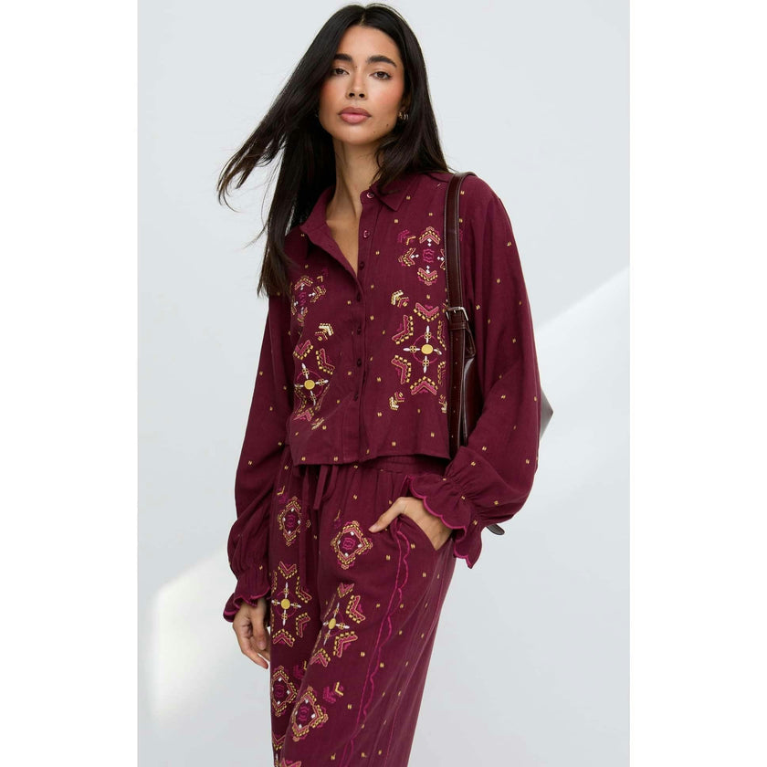Penny Boxy Embroidered Shirt
