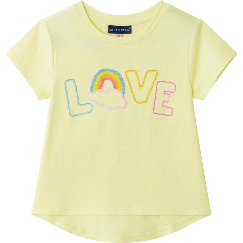Girls Emroidered Tee | Rainbow Love
