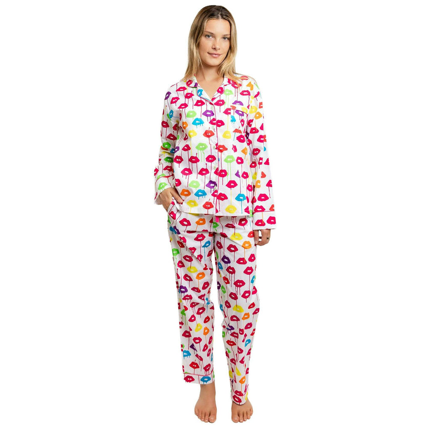 Women's Drawbertson Drippy Lips Long PJ Set