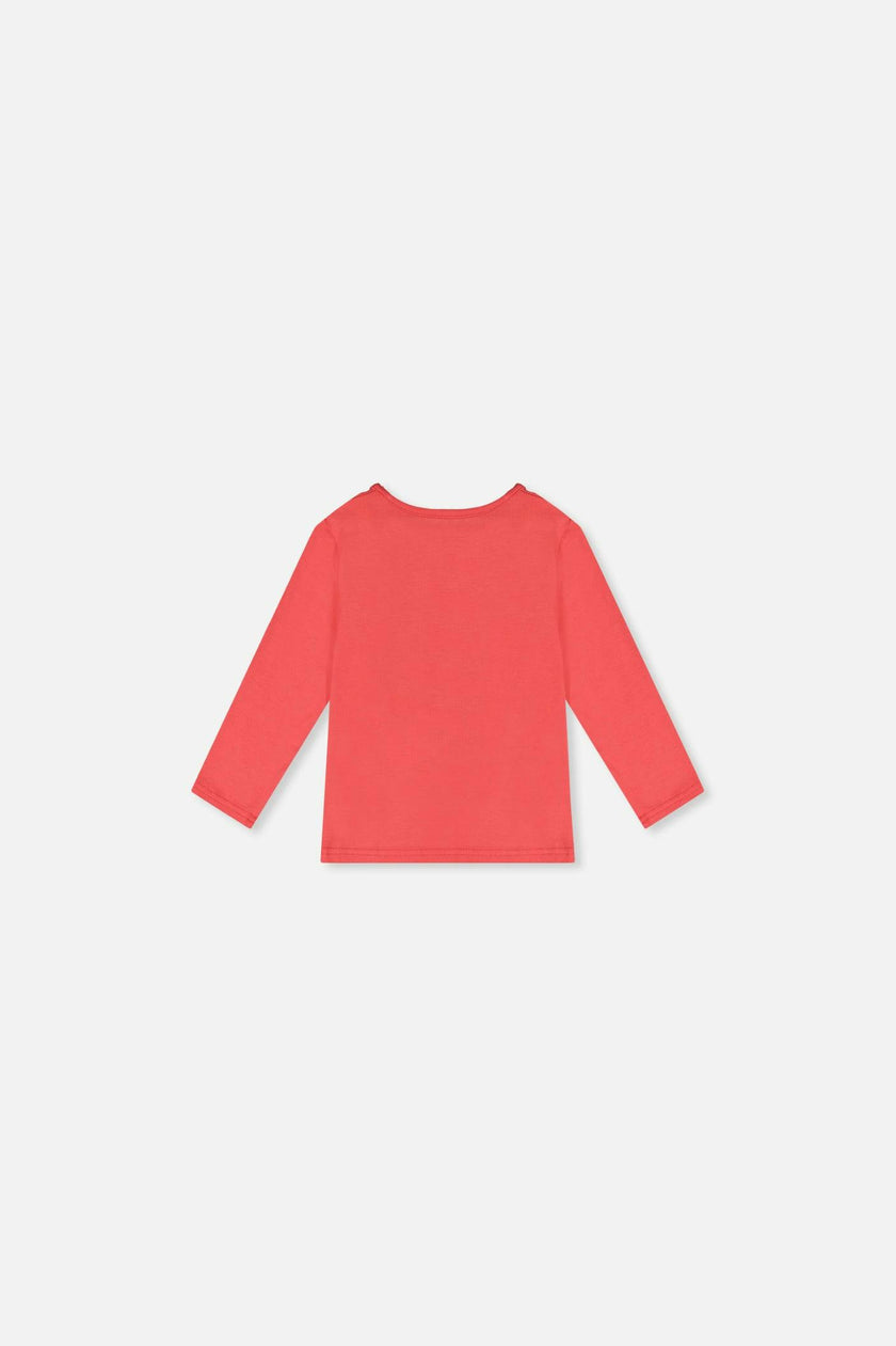 Baby Organic Cotton Long Sleeve T-Shirt Coral Pink