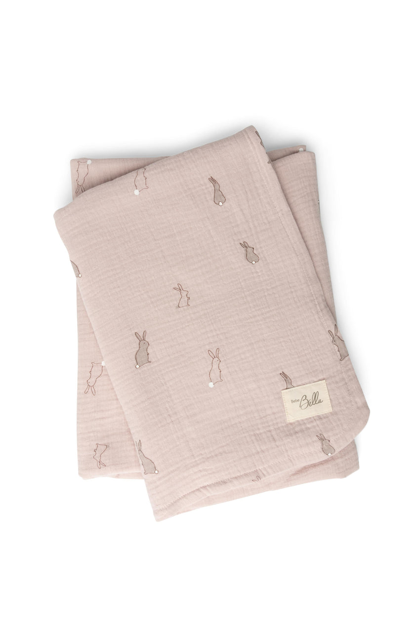 Applique Allover-Print Cotton-Knit Swaddle
