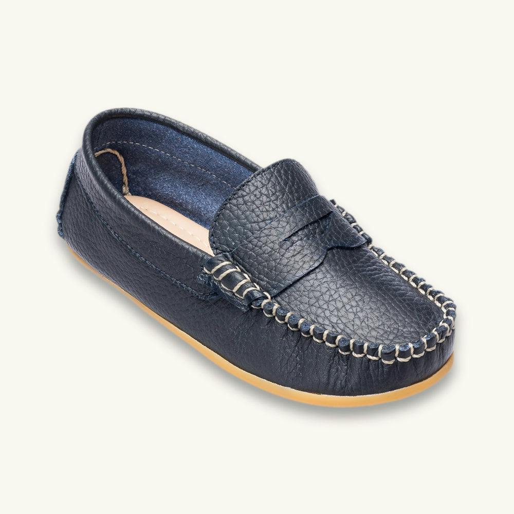 Alex Driver Moccasin | Blue Leather