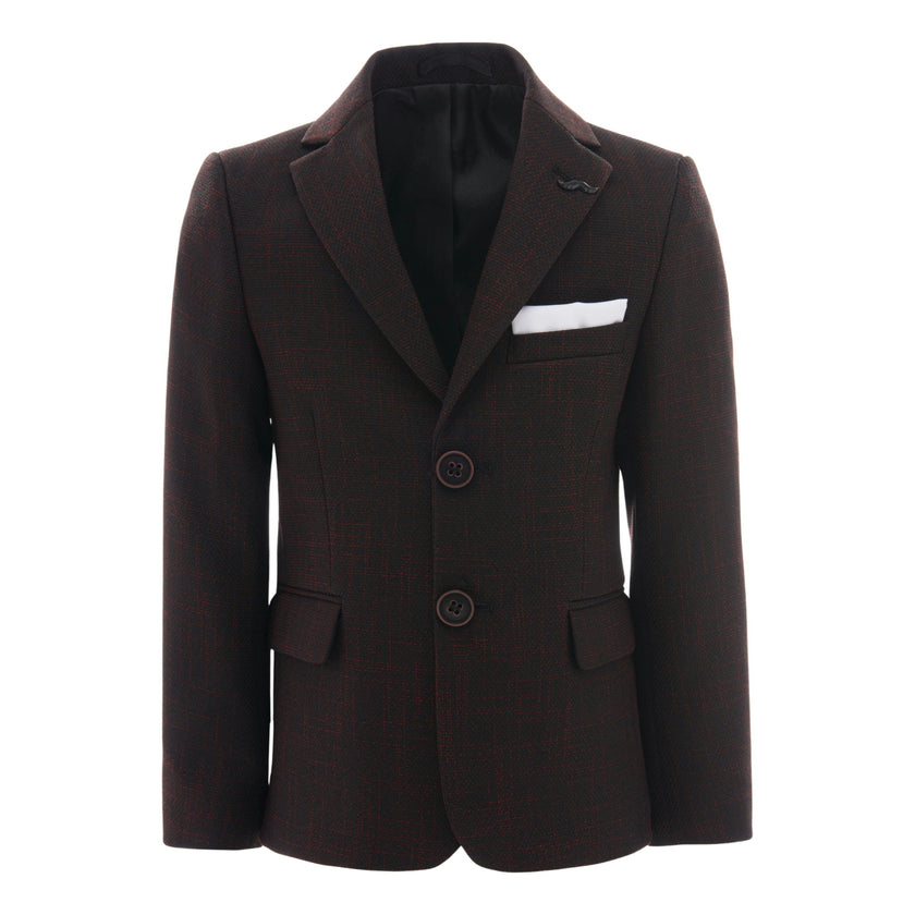 Red Bordeaux Peak Lapel Blazer