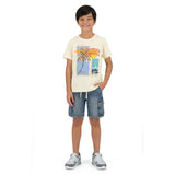 Big Kid Boys Graphic Tee | White Palm Tree
